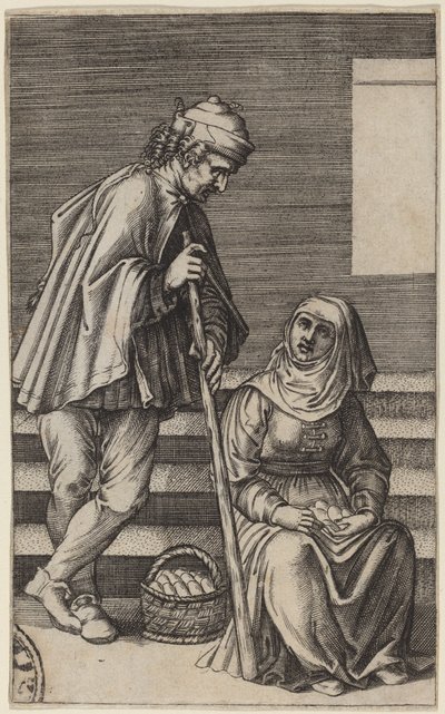 Campesino y Mujer del Huevo de Agostino dei Musi after Raphael