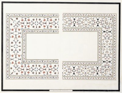 Especímenes de los mosaicos, de la tumba del emperador, c. 1815 de Agra School