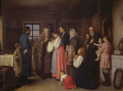 El bautizo, 1873 de Akim Egorovich Karneev