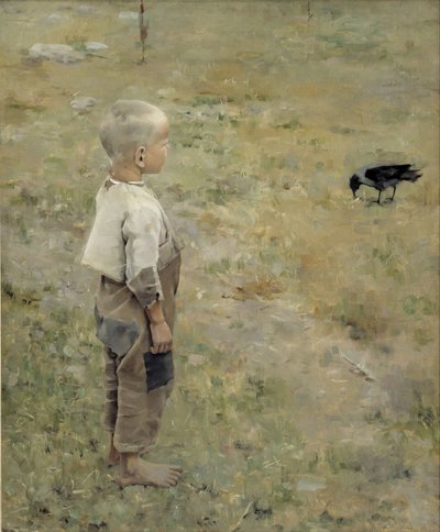 Niño con un cuervo de Akseli Gallen Kallela