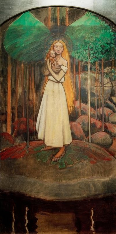 A.Gallen-Kallela, Marjatta y el niño Jesús de Akseli Valdemar Gallen Kallela