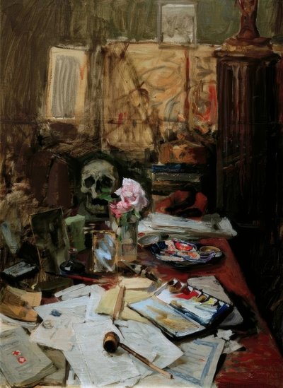 Mesa de trabajo en París de Akseli Valdemar Gallen Kallela