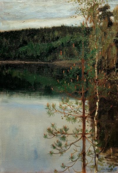 Vista de un lago de Akseli Valdemar Gallen Kallela