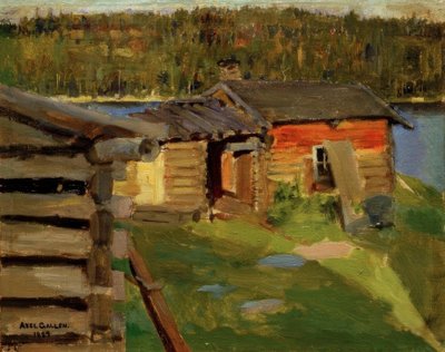 La granja Ekola al atardecer de Akseli Valdemar Gallen Kallela