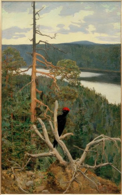 El gran pájaro carpintero negro de Akseli Valdemar Gallen Kallela
