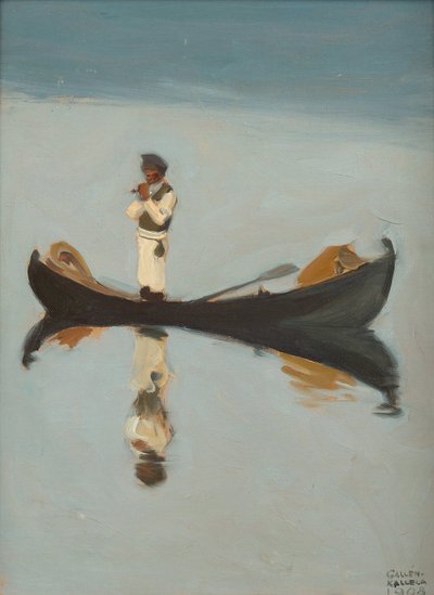 Hombre pescando de Akseli Valdemar Gallen Kallela