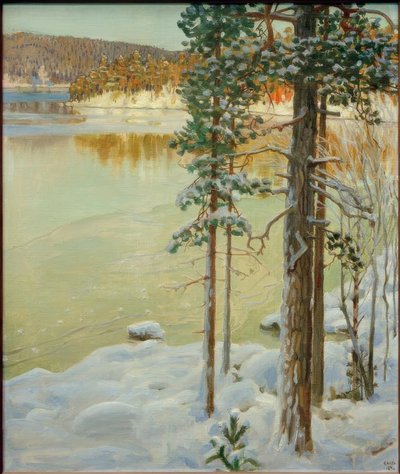 Lago congelado, Ruovesi de Akseli Valdemar Gallen Kallela