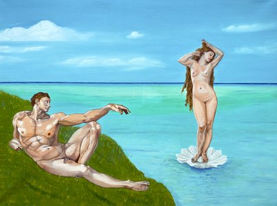 El sueño de Adán: Venus, 2023 (óleo sobre lienzo) de Akturk Yasemin