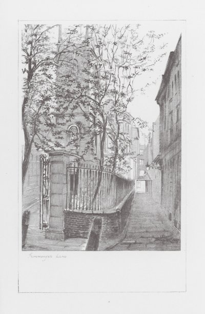 London Lanes: Ironmonger Lane (litografía) de Alan Stapleton