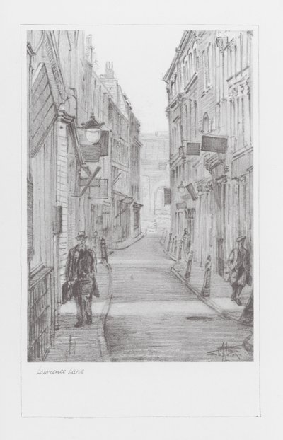 London Lanes: Lawrence Lane (litografía) de Alan Stapleton