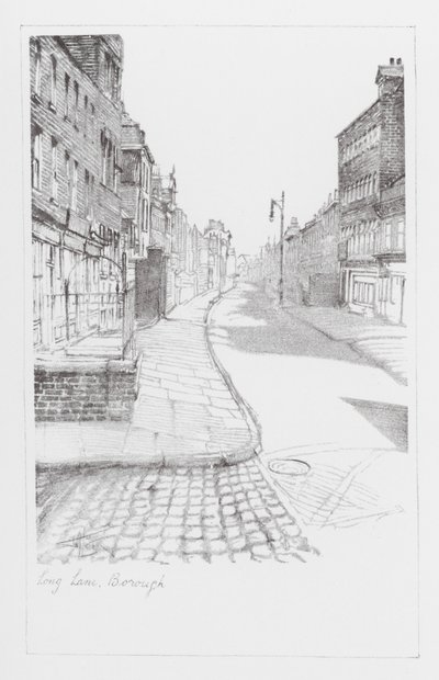 London Lanes: Long Lane, Borough (litografía) de Alan Stapleton
