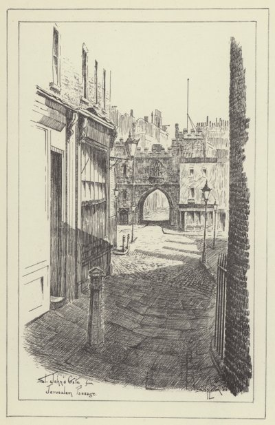 Puerta de St Johns desde Jerusalem Passage de Alan Stapleton