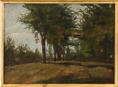 El campo plantado (óleo sobre tabla) de Albano Lugli Carpi