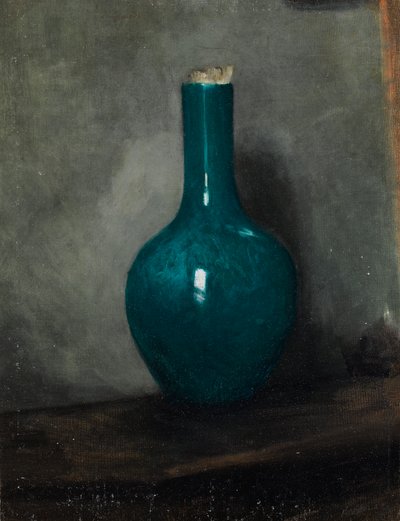 Jarrón azul sobre fondo gris, c.1885 de Albert de Belleroche