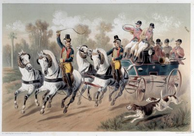 Descanso de caza, la partida de los cazadores. Estampa de Albert Adam (1833-?) siglo XIX. París, Museo Carnavalet de Albert Adam