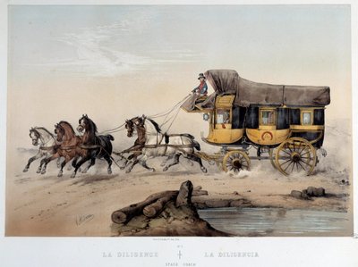 La diligencia. Litografía de Albert Adam (1870) París, Museo Carnavalet de Albert Adam