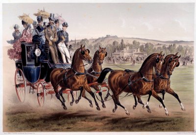 Carruaje de correos, el regreso de las carreras. Impresión de Albert Adam siglo XIX. París, Museo Carnavalet de Albert Adam