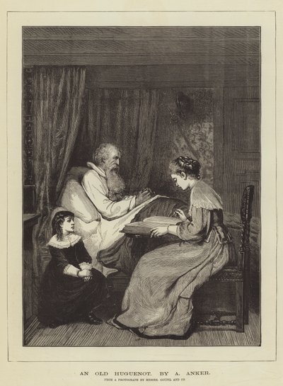Un viejo hugonote de Albert Anker