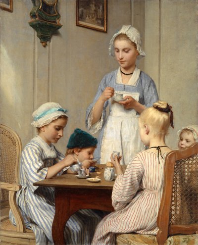 Niños en el desayuno, 1879 de Albert Anker