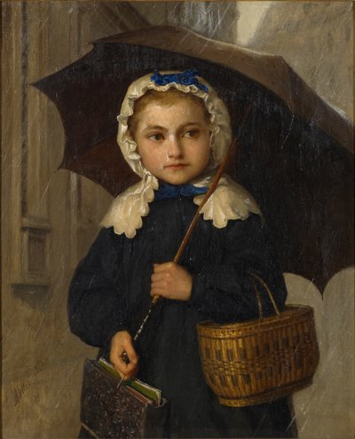 Louise Anker con paraguas, 1872 de Albert Anker