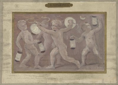 Boceto para la Salle des Fêtes del Hôtel de Ville de París: Lumières, entre 1889 y 1895 (óleo sobre lápiz, papel) de Albert Aublet