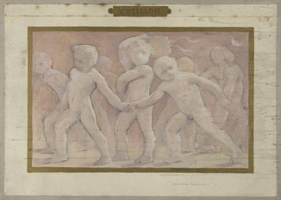 Boceto para la Salle des Fêtes del Hôtel de Ville de París: Cotillons, entre 1889 y 1895 (óleo) de Albert Aublet