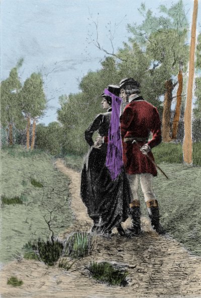 Ilustración de la novela "Madame Bovary" de Gustave Flaubert (1821-1880). Ilustración de Albert Fourie (1854-1937) de Albert Auguste Fourie