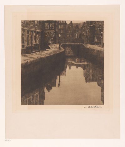 Vista del Krom Boomssloot en Amsterdam de Albert Baertsoen (signed by artist)