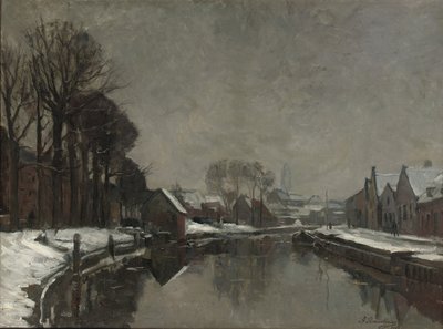 Una ciudad belga en invierno, 1912 de Albert Baertsoen