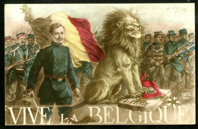Guerra 14-18:Viva Bélgica, c.1915 (Tarjeta postal) de Albert Beerts
