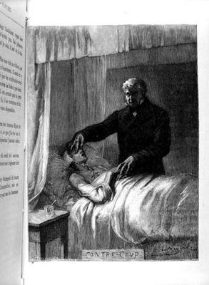 Jean Valjean cerrando los ojos de Fantine, ilustración de 