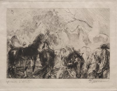 Mercado de caballos en Argel de Albert Besnard