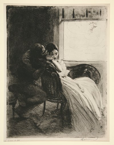 el coqueteo (coqueteo) de Albert Besnard