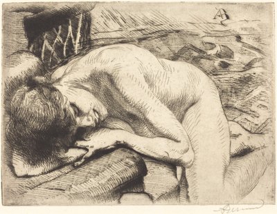 Modelo dormido en el suelo (detalle) de Albert Besnard
