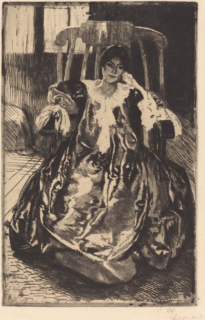 El vestido de seda (La robe de soie) de Albert Besnard