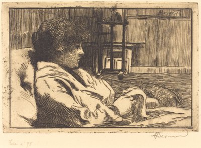 Mujer leyendo en el estudio de Albert Besnard
