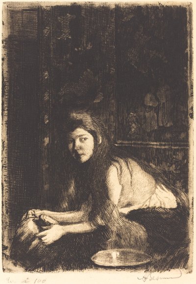 Mujer con un jarrón de Albert Besnard