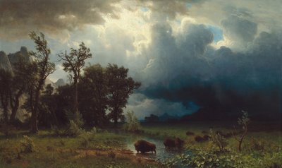 Sendero de búfalos: La tormenta inminente de Albert Bierstadt
