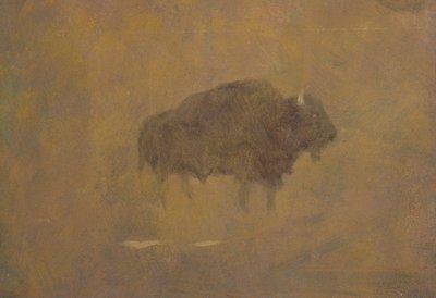 Búfalo en una tormenta de arena de Albert Bierstadt