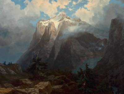 Monte Brewer desde el cañón del río King, California de Albert Bierstadt