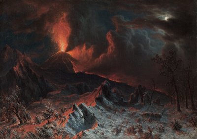 El Vesubio a medianoche de Albert Bierstadt