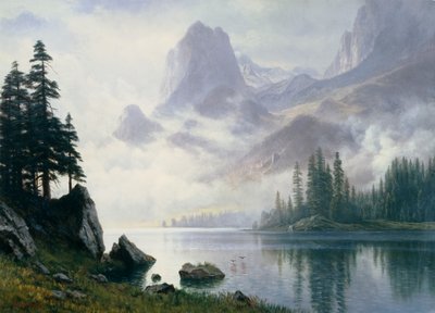 Montaña fuera de la niebla de Albert Bierstadt