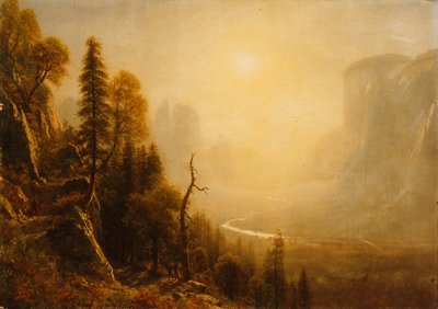 Estudio para el valle de Yosemite, sendero Glacier Point de Albert Bierstadt