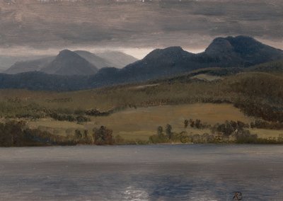 Sundown on the Lake (se cree que es el lago Tahoe) de Albert Bierstadt