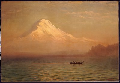 Amanecer en el Monte Tacoma de Albert Bierstadt