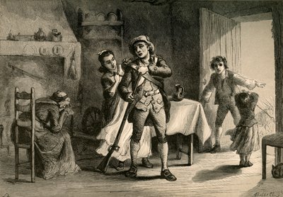 Un minuteman preparándose para la guerra, 1877 de Albert Bobbett