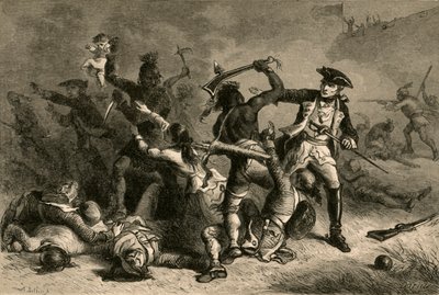 Montcalm tratando de detener la masacre, 1877 de Albert Bobbett