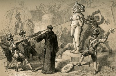 Españoles destruyendo ídolos mexicanos, 1877 de Albert Bobbett