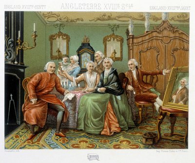 Burgueses ingleses en su interior de Albert Charles August Racinet