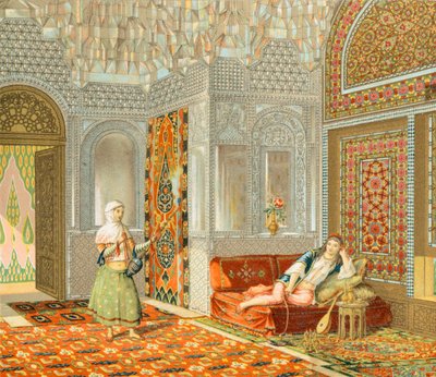 Interior de una habitación persa de Albert Charles August Racinet